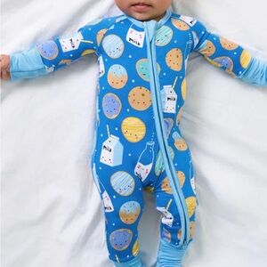 Little Sleepies Blue Milk and Cookies Print Zippy, Size 0-3 Months